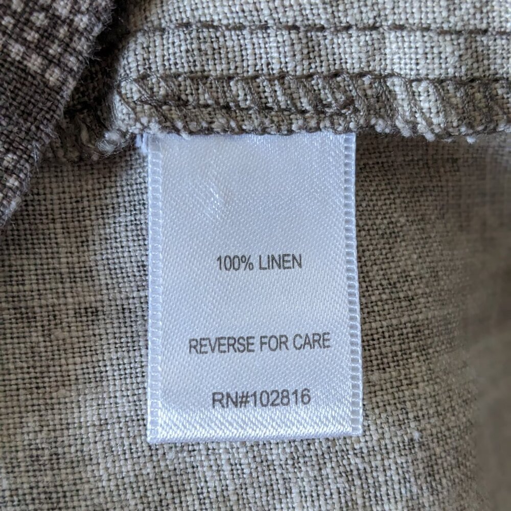 GARNET HILL 100% Linen Classic Sleeveless Full Button Pattern Shirtdress Size 8 - Picture 6 of 9
